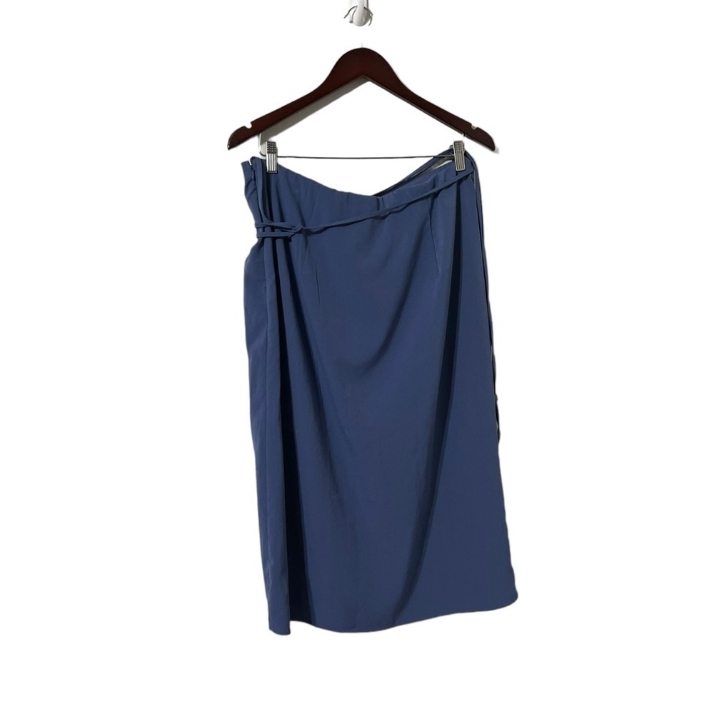 ABERCROMBIE & FITCH Blue Wrap Slit Midi Skirt - Picture 7 of 7